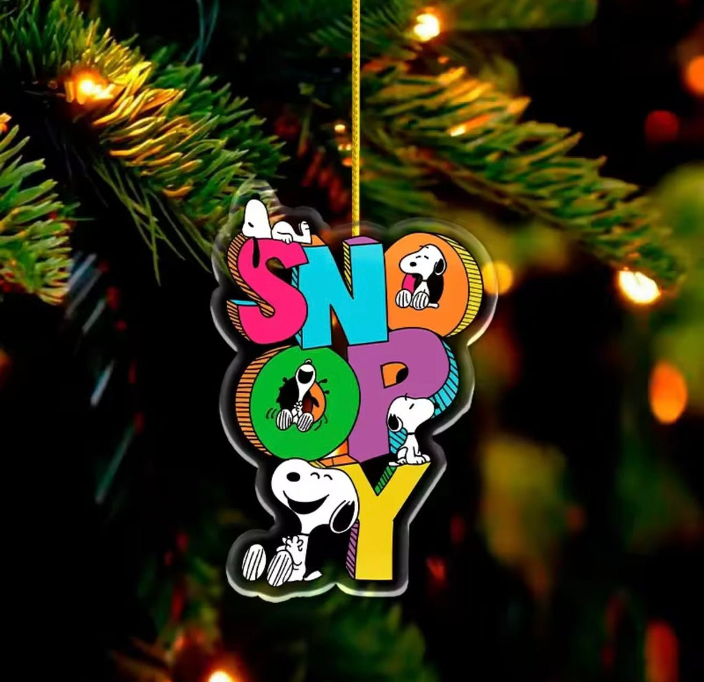 Snoopy Acrylic Christmas Ornament - Snoopy Name - snoopn4pnuts.com