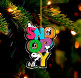 Snoopy Acrylic Christmas Ornament - Snoopy Name - snoopn4pnuts.com
