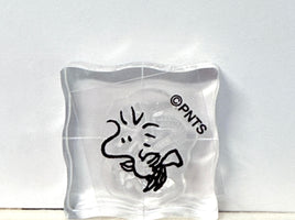 Peanuts Mini Clear Vinyl Stamp On Thick Acrylic Block - Woodstock Flying  (Same Pliability As Rubber!)