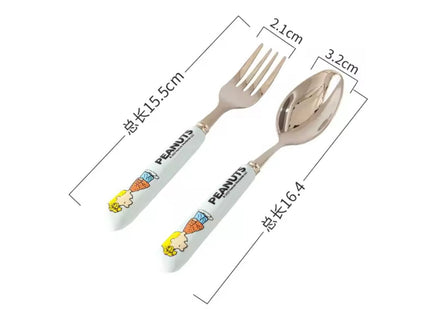 Peanut Stainless Steel and Melamine Silverware Set - snoopn4pnuts.com