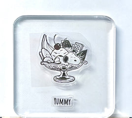 Peanuts 2-Piece Clear Vinyl Stamps On Thick Acrylic Block - Yummy  (Same Pliability As Rubber!)