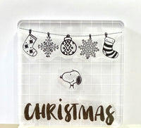 Peanuts Christmas Series Large 3-Piece Clear Vinyl Stamps On Thick Acrylic Block - Snoopy Christmas (Same Pliability As Rubber!)