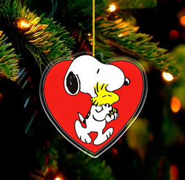 Snoopy Acrylic Christmas Ornament - Snoopy’s Heart - snoopn4pnuts.com