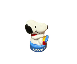 Snoopy Mini Paperweight  - "Love Letters"  (Near Mint/Writing On Felt On Bottom)