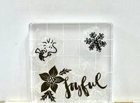 Peanuts Christmas Series 2-Piece Vinyl Stamps On Thick Acrylic Block - Joyful Woodstock (Same Pliability As Rubber!)
