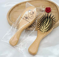 Snoopy Pocket and Purse Size Wood Hair Brush - Oval Shape - snoopn4pnuts.com