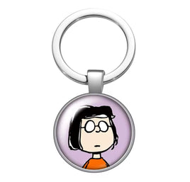 Peanuts Glass and Metal Key Chain - Marcie - snoopn4pnuts.com