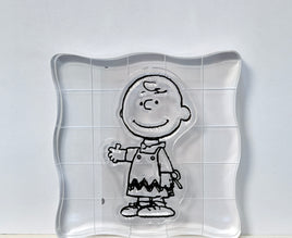 Peanuts Clear Vinyl Stamp On Thick Acrylic Block - Chef Charlie Brown  (Same Pliability As Rubber!)