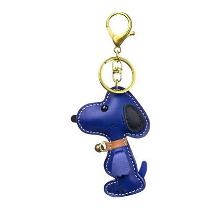 Snoopy Faux - Leather Double Ring Swivel Key Chain (6 Colors To Choose From!) - snoopn4pnuts.com
