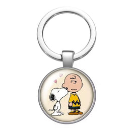Peanuts Glass and Metal Key Chain - Snoopy’s Kiss - snoopn4pnuts.com
