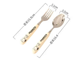 Peanut Stainless Steel and Melamine Silverware Set - snoopn4pnuts.com