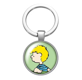 Peanuts Glass and Metal Key Chain - Schroeder - snoopn4pnuts.com
