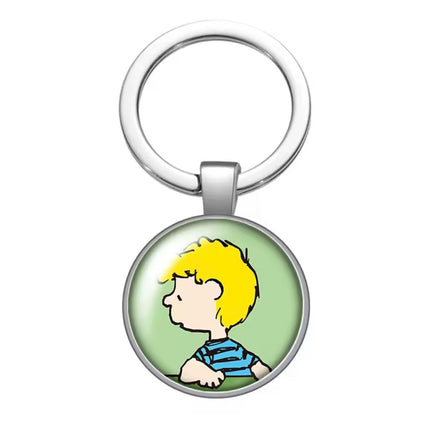 Peanuts Glass and Metal Key Chain - Schroeder - snoopn4pnuts.com