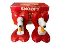 Snoopy And Woodstock On Hearts Vintage Bookends (Near Mint)