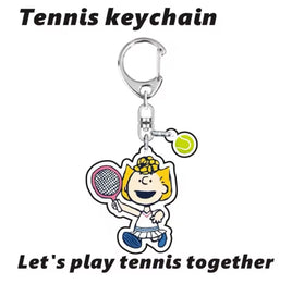 Peanuts Acrylic Swivel Key Chain With Dangling Tennis Ball - Sally - snoopn4pnuts.com
