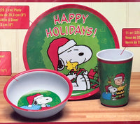 Peanuts Kids 3-Piece Christmas Dining Set - Happy Holidays