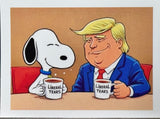 Snoopy and Donald Trump Indoor/Outdoor Waterproof Vinyl Decal