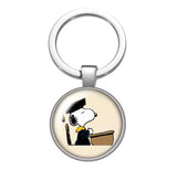 Peanuts Glass and Metal Key Chain - Graduate