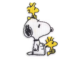 Snoopy and Woodstock Small Embroidered Patch (Metallic Sheen) - snoopn4pnuts.com