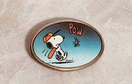 Vintage Snoopy Solid Brass Belt Buckle