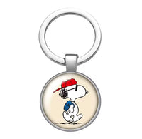 Peanuts Glass and Metal Key Chain - Joe Cool - snoopn4pnuts.com