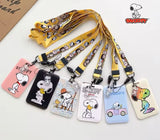 Snoopy Removable ID Case With Clear Vinyl Window and Decorative Lanyard