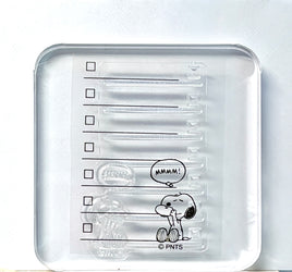 Peanuts Clear Vinyl Stamp On Thick Acrylic Block - Snoopy's Memo List  (Same Pliability As Rubber!)