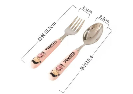 Peanut Stainless Steel and Melamine Silverware Set - snoopn4pnuts.com