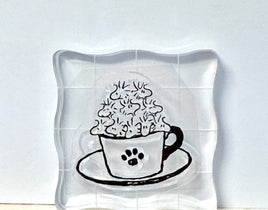 Peanuts Clear Vinyl Stamp On Thick Acrylic Block - A Cup Of Woodstocks  (Same Pliability As Rubber!)