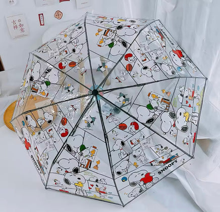 Snoopy Full - Size Clear (Transparent) Vinyl Umbrella - Manual Style - snoopn4pnuts.com