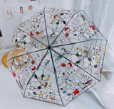 Snoopy Full-Size Clear (Transparent) Vinyl Umbrella - Manual Style