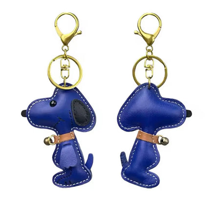 Snoopy Faux - Leather Double Ring Swivel Key Chain (6 Colors To Choose From!) - snoopn4pnuts.com