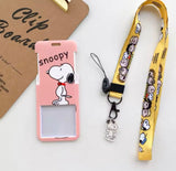 Snoopy Removable ID Case With Clear Vinyl Window and Decorative Lanyard