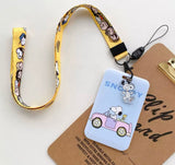 Snoopy Removable ID Case With Clear Vinyl Window and Decorative Lanyard