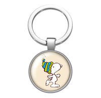 Peanuts Glass and Metal Key Chain - Snoopy Skater - snoopn4pnuts.com