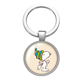 Peanuts Glass and Metal Key Chain - Snoopy Skater - snoopn4pnuts.com