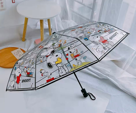 Snoopy Full - Size Clear (Transparent) Vinyl Umbrella - Automatic Push - Button Style - snoopn4pnuts.com