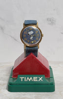 1976 Vintage Snoopy Timex Watch With Denim Band and Moving Hands/Tennis Ball/Racket Watch (Wind-Up Style)