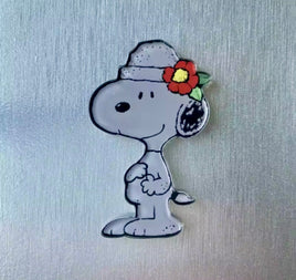 Snoopy Acrylic Magnet - Floral Headband - snoopn4pnuts.com