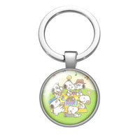 Peanuts Glass and Metal Key Chain - Daisy Hill Puppies - snoopn4pnuts.com