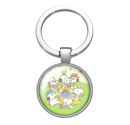 Peanuts Glass and Metal Key Chain - Daisy Hill Puppies - snoopn4pnuts.com
