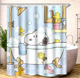 Snoopy Shower Curtain With Free Shower Hooks