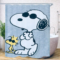 Snoopy Joe Cool Shower Curtain With Free Hanger Hooks - snoopn4pnuts.com