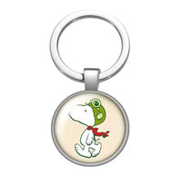 Peanuts Glass and Metal Key Chain - Flying Ace - snoopn4pnuts.com