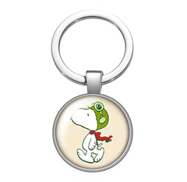Peanuts Glass and Metal Key Chain - Flying Ace - snoopn4pnuts.com