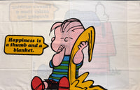 Peanuts Gang Vintage Pillow Case - Happiness Is A Thumb and A Blanket (Near Mint) - snoopn4pnuts.com
