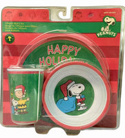 Peanuts Kids 3-Piece Christmas Dining Set - Happy Holidays