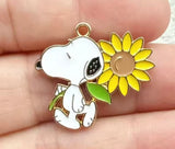 Peanuts Enamel Charm - Snoopy's Sunflower