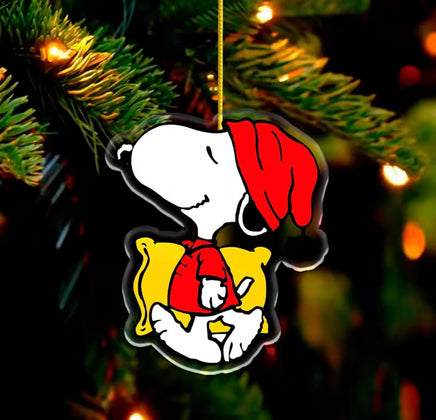 Snoopy Acrylic Christmas Ornament - Time For Bed - snoopn4pnuts.com