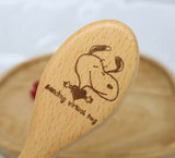 Snoopy Pocket and Purse Size Wood Hair Brush - Oval Shape